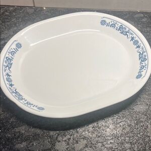 10x12 Corelle serving platter. Old Town Blue.  Shows wear.